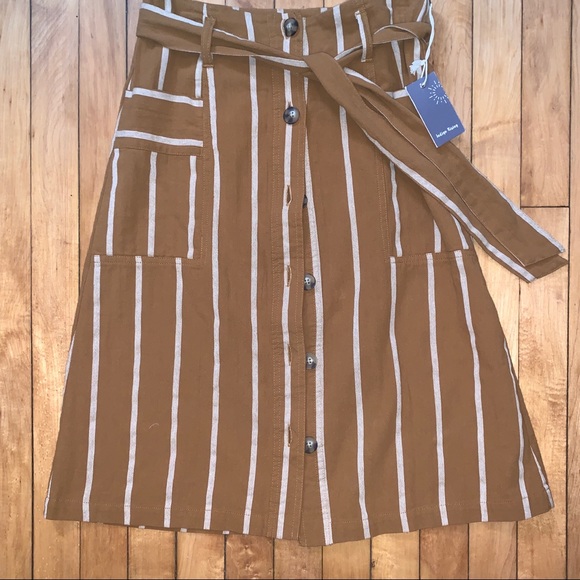 indigo rising Dresses & Skirts - Indigo rising a-line skirt striped Mustard cream